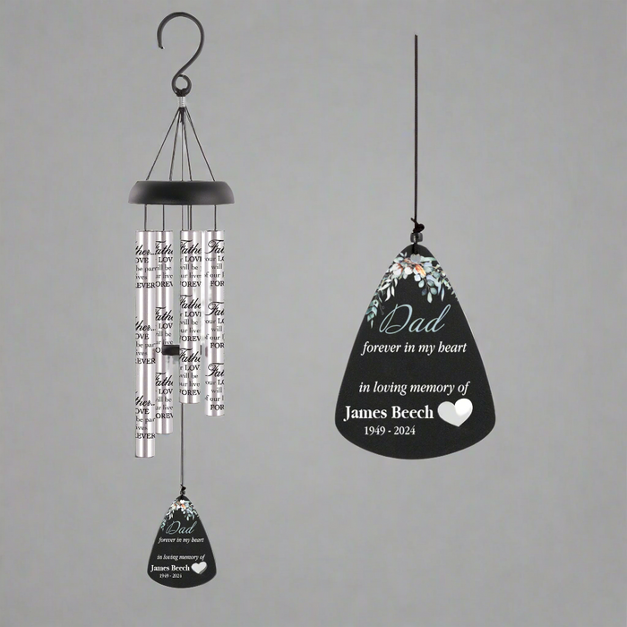 Personalized Dad "Forever in Our Hearts" Memorial Wind Chime