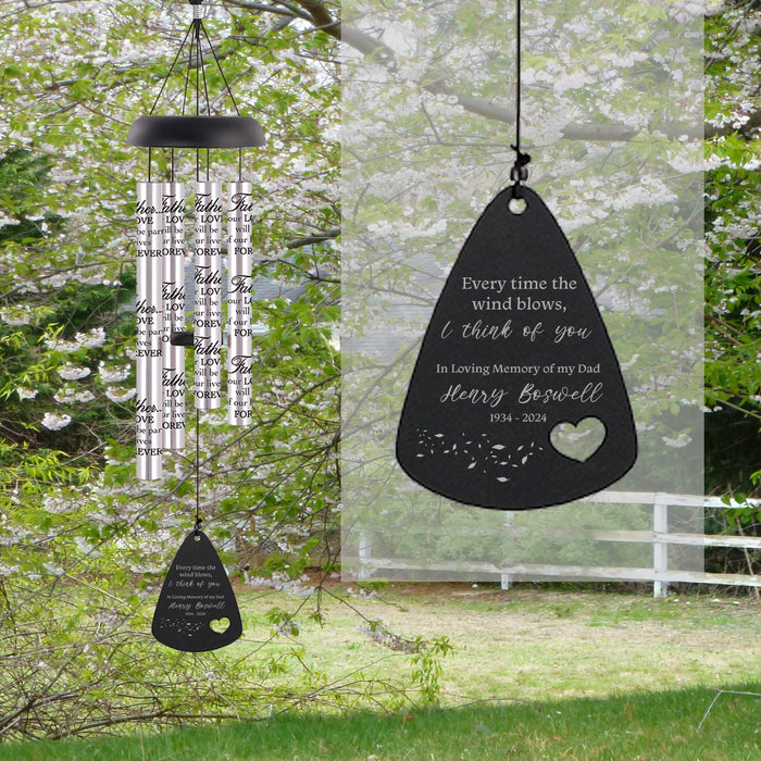 Personalized Dad Wind Blows 21" Windchime