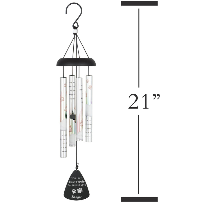 Personalized "You Left Paw Prints On Our Hearts" Dog Memorial Wind Chime