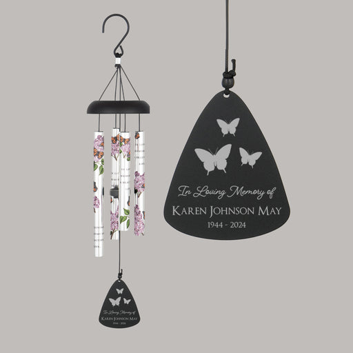Personalized butterfly memorial wind chime