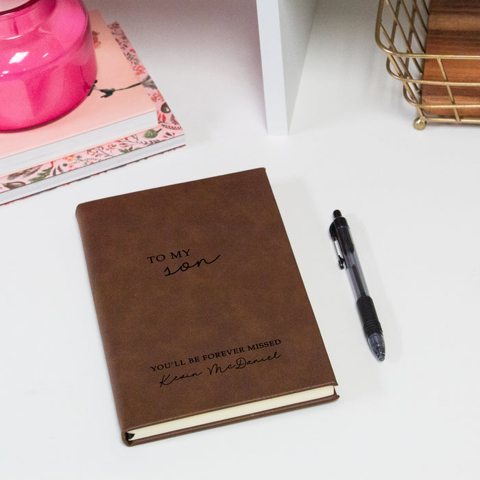 Personalized "To My Son" Memorial Journal