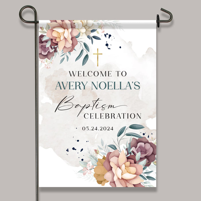 Personalized Baptism Celebration Party Flag