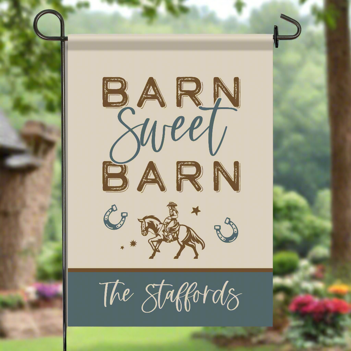 Personalized Barn Sweet Barn Welcome Flag