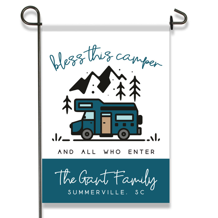 Personalized "Bless this Camper" Garden Flag