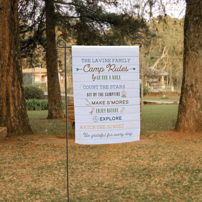 Personalized Camp Rules Yard Flag