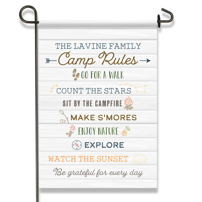 Personalized Camp Rules Yard Flag