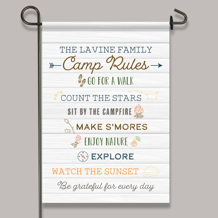 Personalized Camp Rules Yard Flag