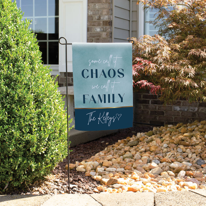 Personalized Family Chaos Quote Garden Flag