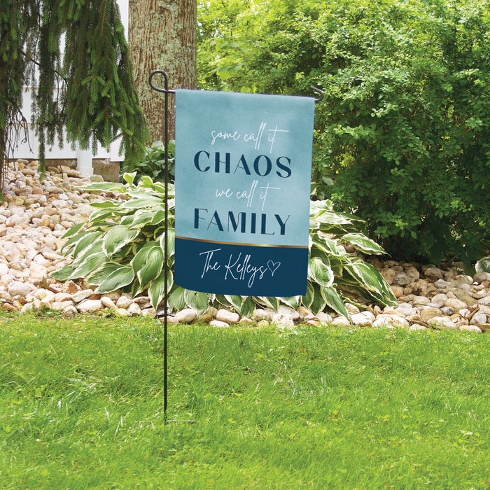 Personalized Family Chaos Quote Garden Flag