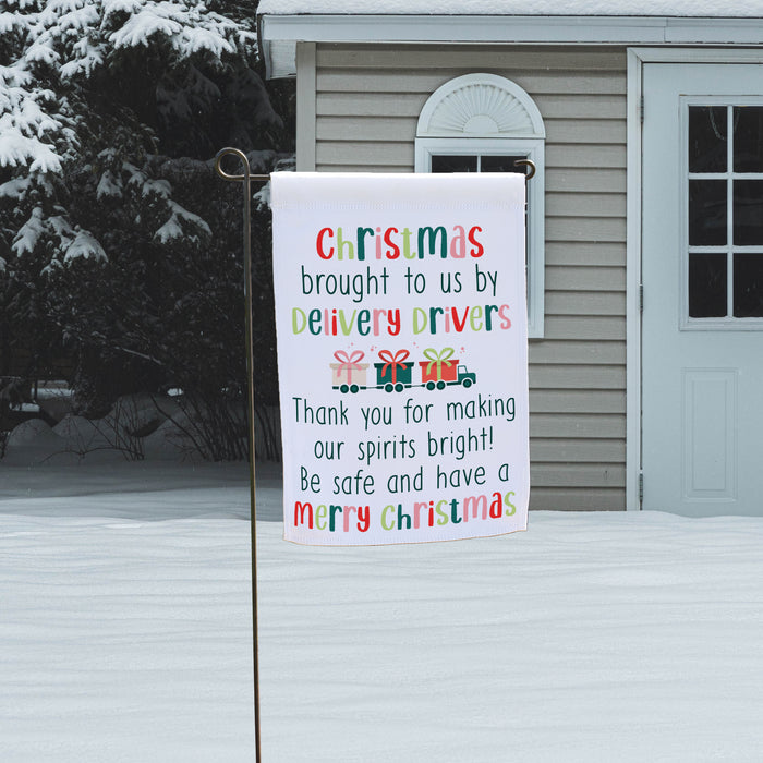 Thank You Christmas Delivery Drivers Garden Flag