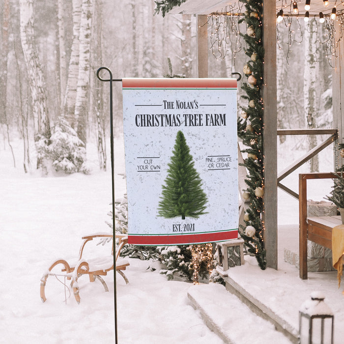 Personalized Christmas Tree Farm Garden Flag