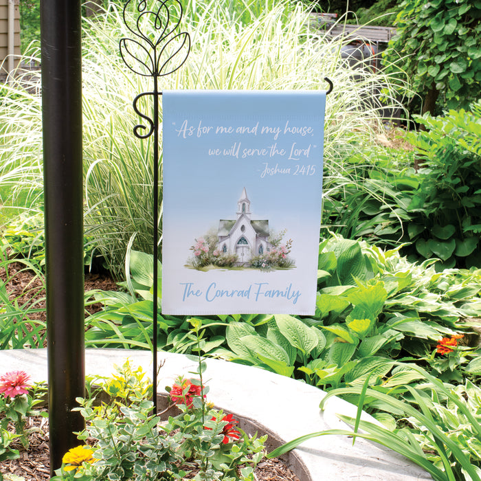 Personalized "As For Me and My House Joshua 24:15" Religious Garden Flag