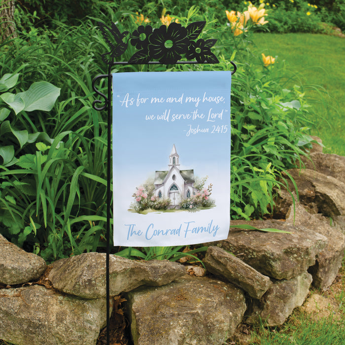 Personalized "As For Me and My House Joshua 24:15" Religious Garden Flag