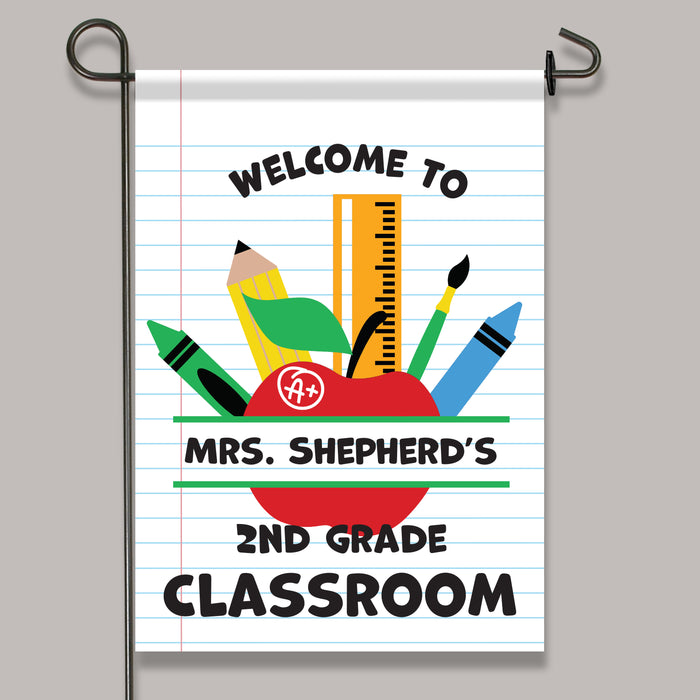 Personalized Teacher's Classroom Welcome Flag