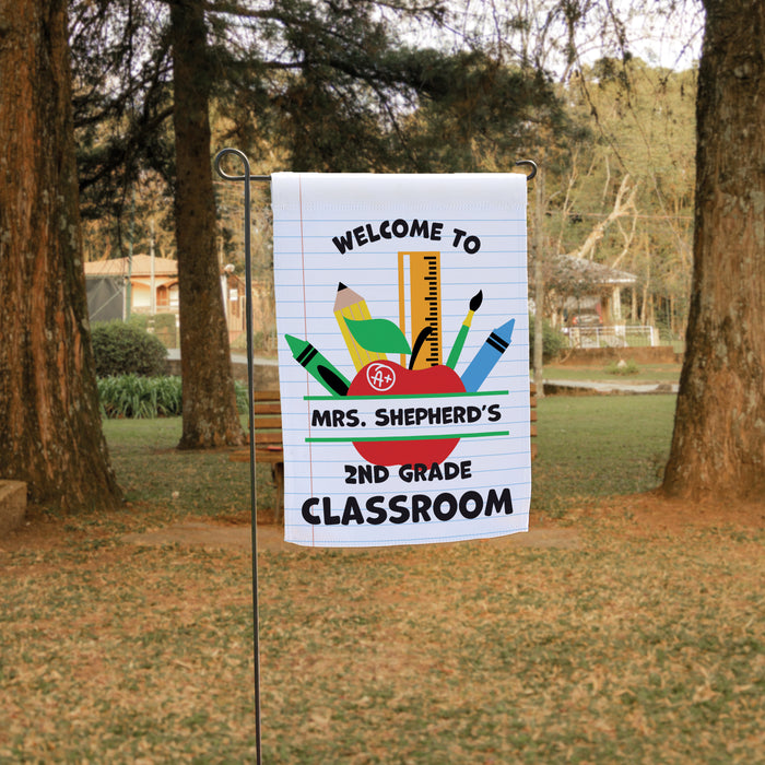 Personalized Teacher's Classroom Welcome Flag