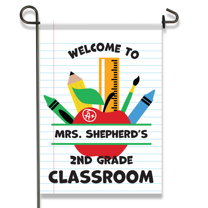 Personalized Teacher's Classroom Welcome Flag