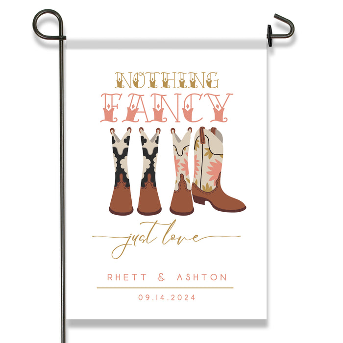 Personalized Cowgirl Wedding Welcome Flag