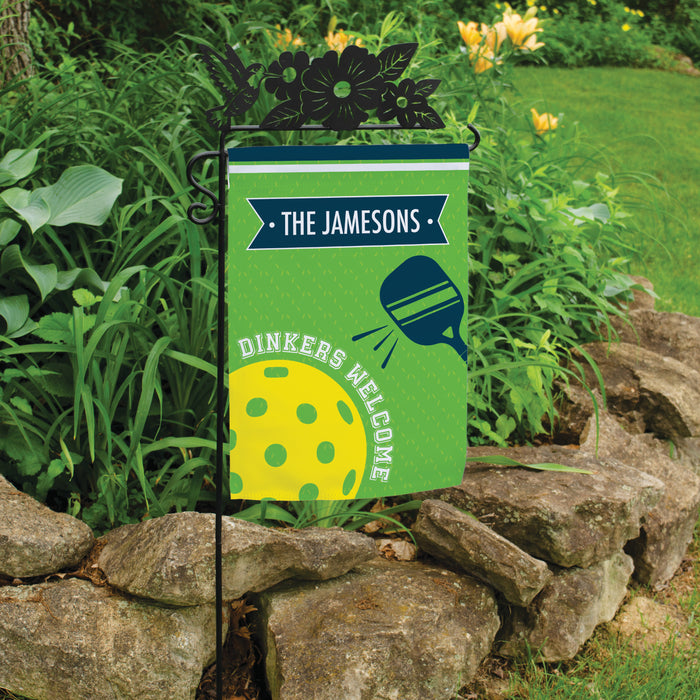 Personalized "Dinkers Welcome" Pickleball Garden Flag