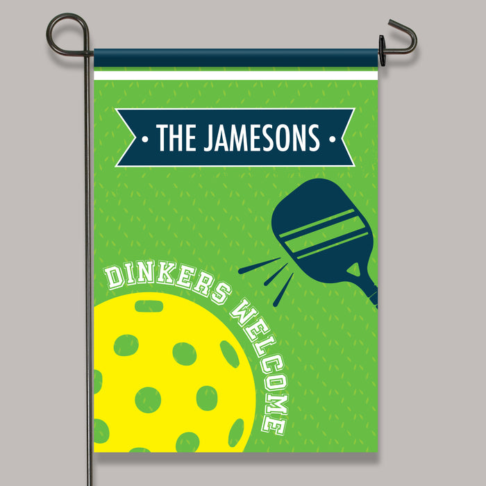 Personalized "Dinkers Welcome" Pickleball Garden Flag