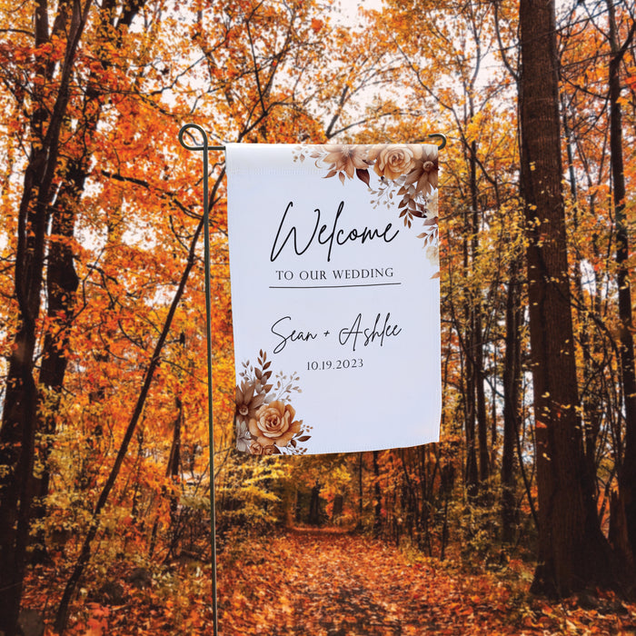 Personalized Fall Wedding Welcome Flag