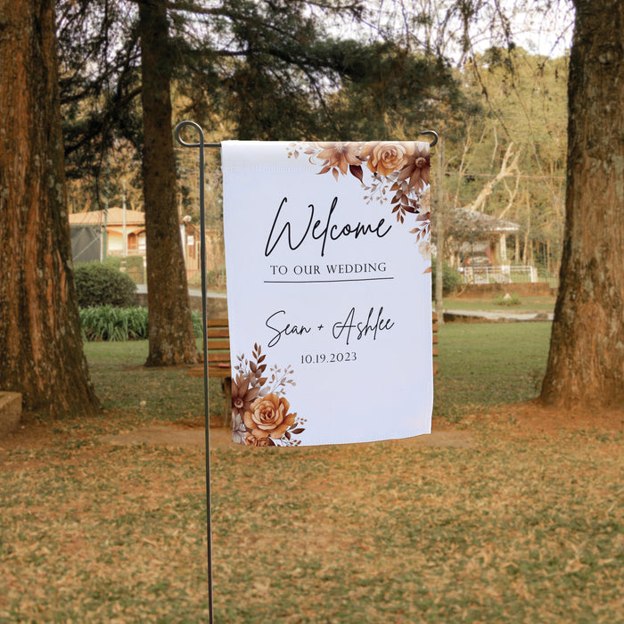 Personalized Fall Wedding Welcome Flag