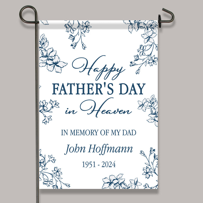 Happy Father's Day in Heaven Personalized Memorial Flag