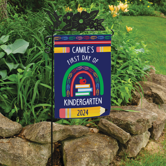 Personalized First Day of School Garden Flag