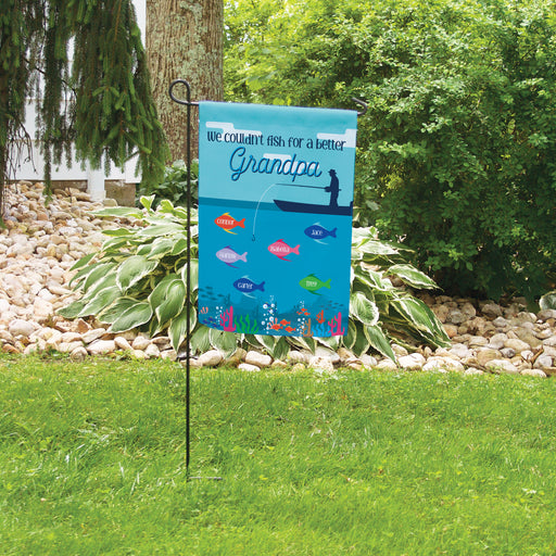 "We couldn't fish for a better Grandpa" Garden flag