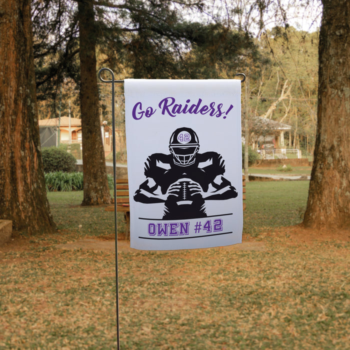 Personalized Football Player Garden Flag