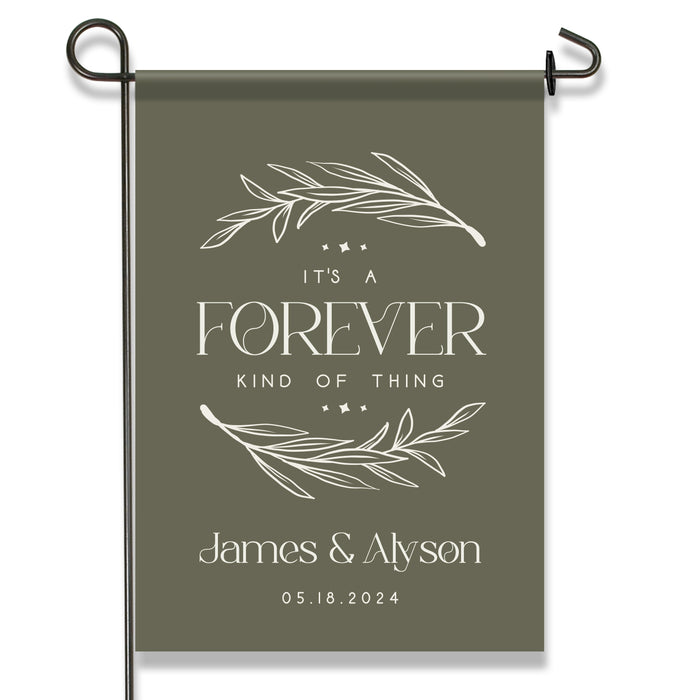 Personalized Forever Wedding Welcome Flag