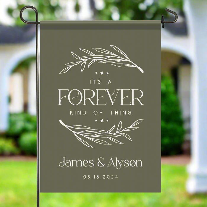 Personalized Forever Wedding Welcome Flag