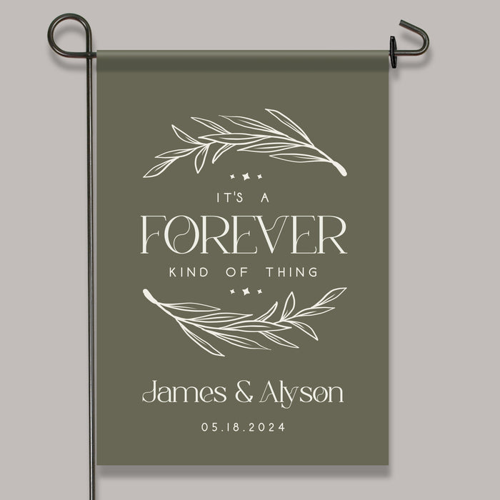 Personalized Forever Wedding Welcome Flag