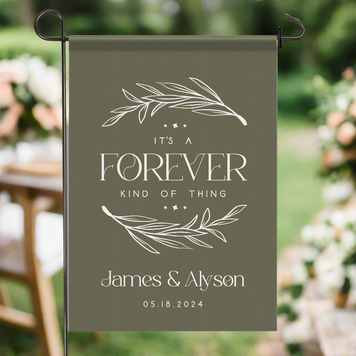 Personalized Forever Wedding Welcome Flag