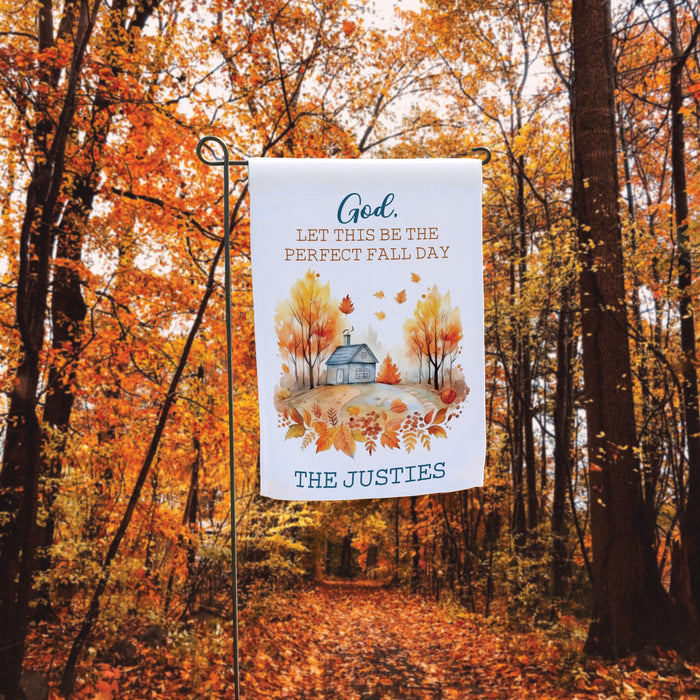 Personalized Perfect Fall Day Garden Flag