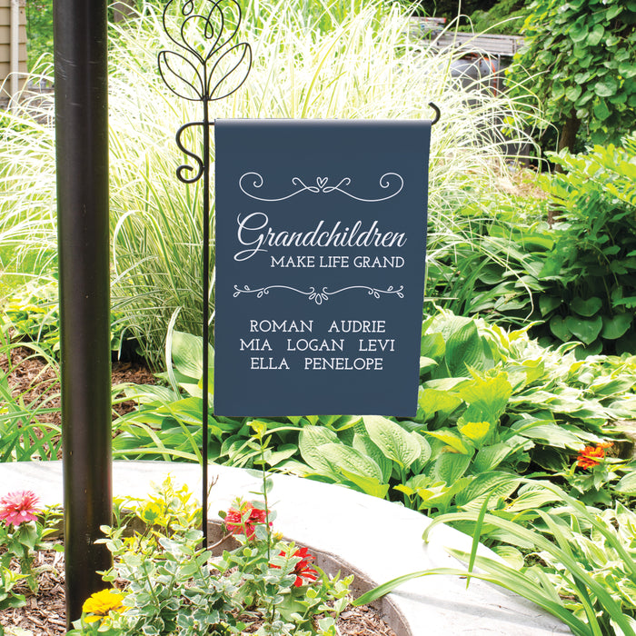 Personalized Grandchildren Make Life Grand Garden Flag