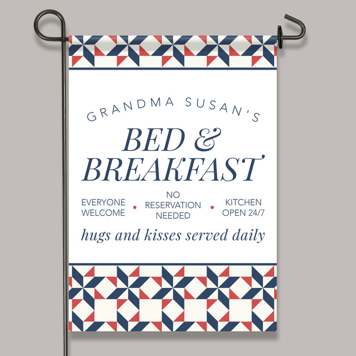 Personalized Grandma's Bed and Breakfast Garden Flag