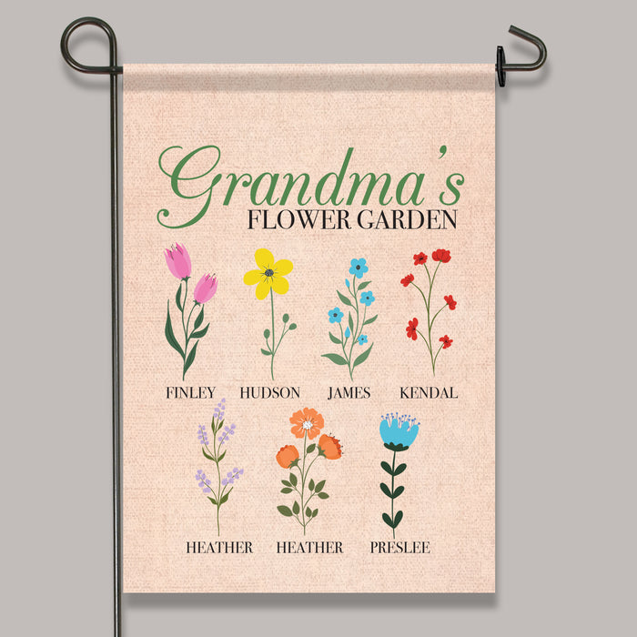 Personalized Grandma's Grandchildren Garden Flag
