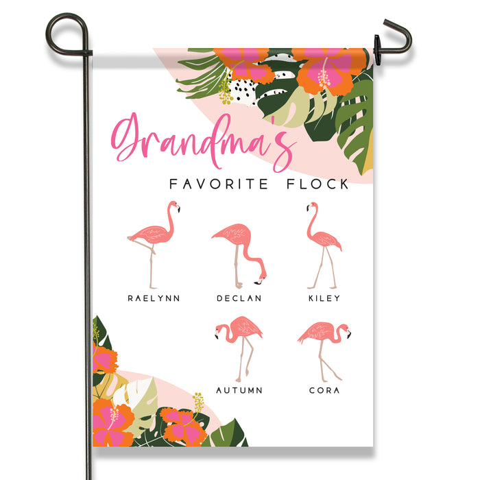 Personalized Grandma's Favorite Flock Summer Garden Flag