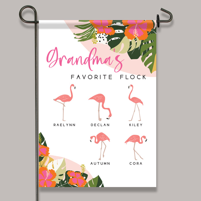 Personalized Grandma's Favorite Flock Summer Garden Flag