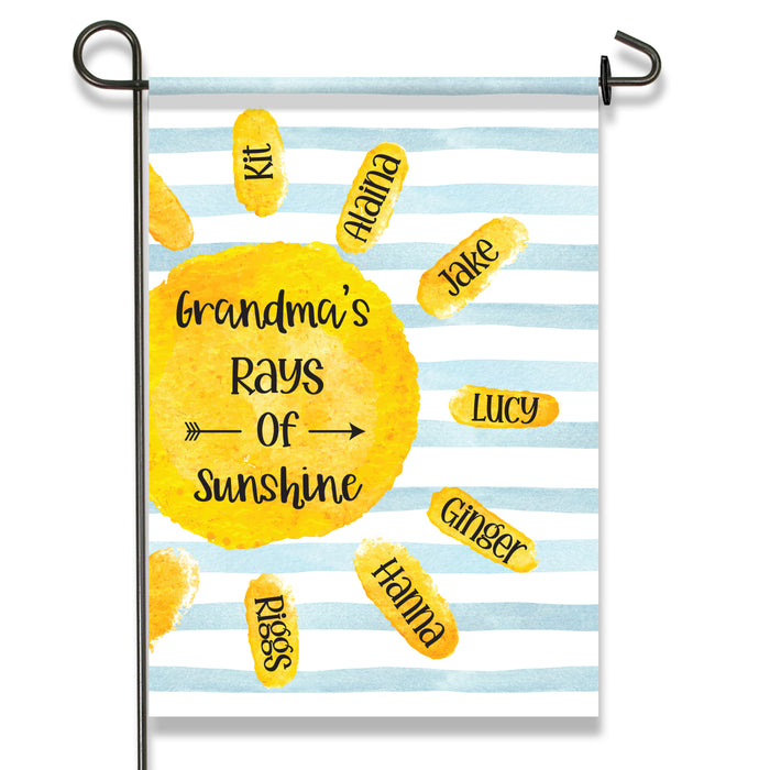 Personalized Grandma's Rays of Sunshine Garden Flag
