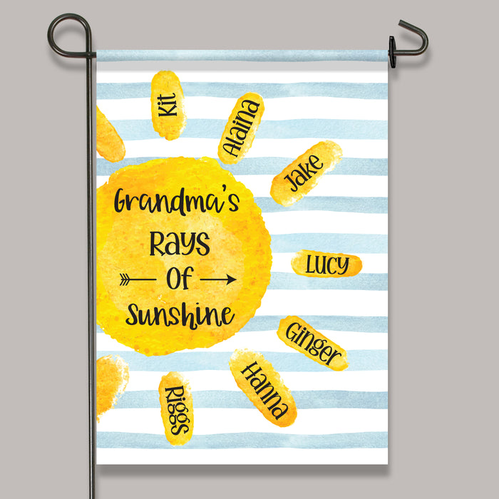 Personalized Grandma's Rays of Sunshine Garden Flag