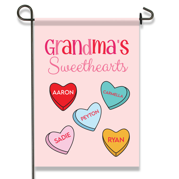 Personalized Grandma's Sweethearts Garden Flag