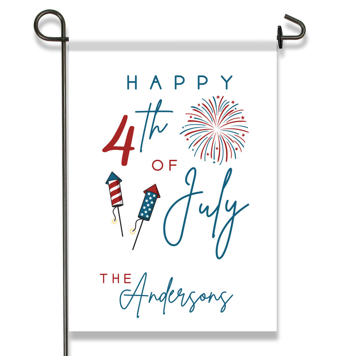 Personalized Happy 4th of July Yard Flag