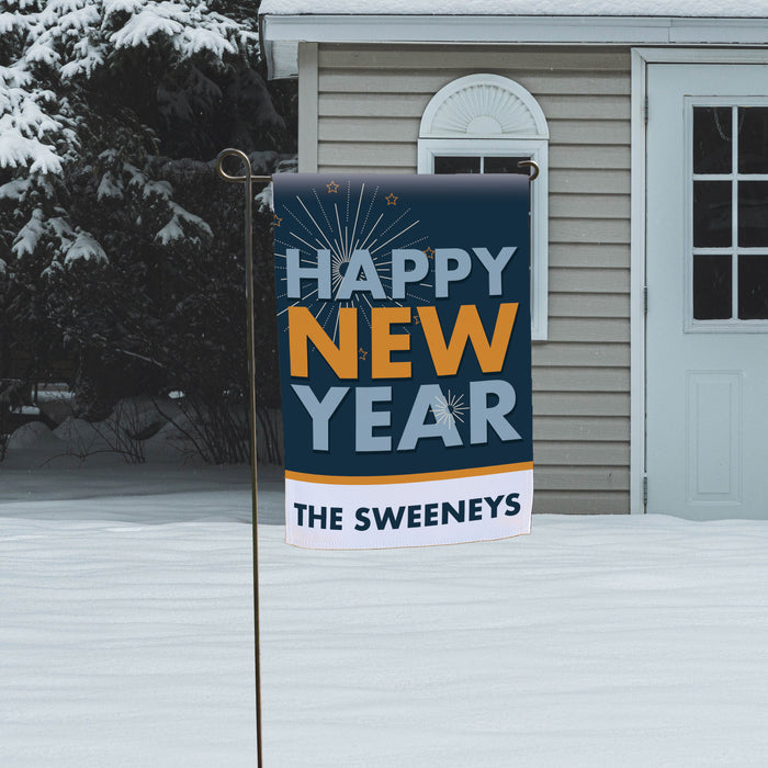 Personalized "Happy New Year" Garden Flag