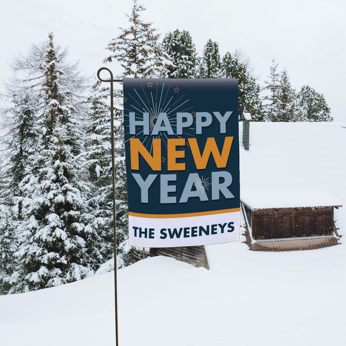 Personalized "Happy New Year" Garden Flag