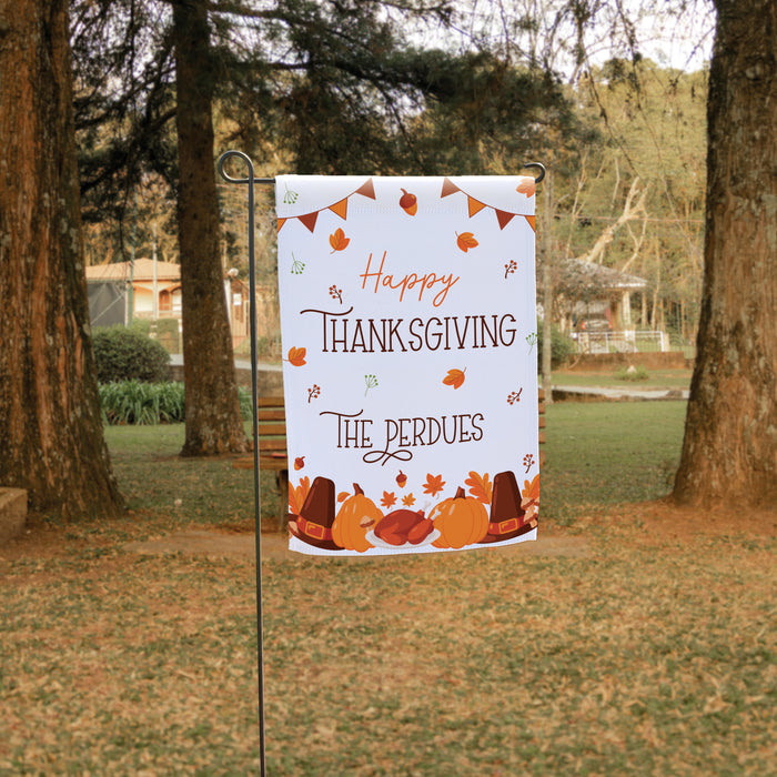 Personalized Happy Thanksgiving Garden Flag