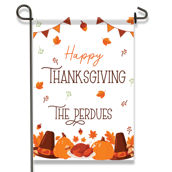 Personalized Happy Thanksgiving Garden Flag