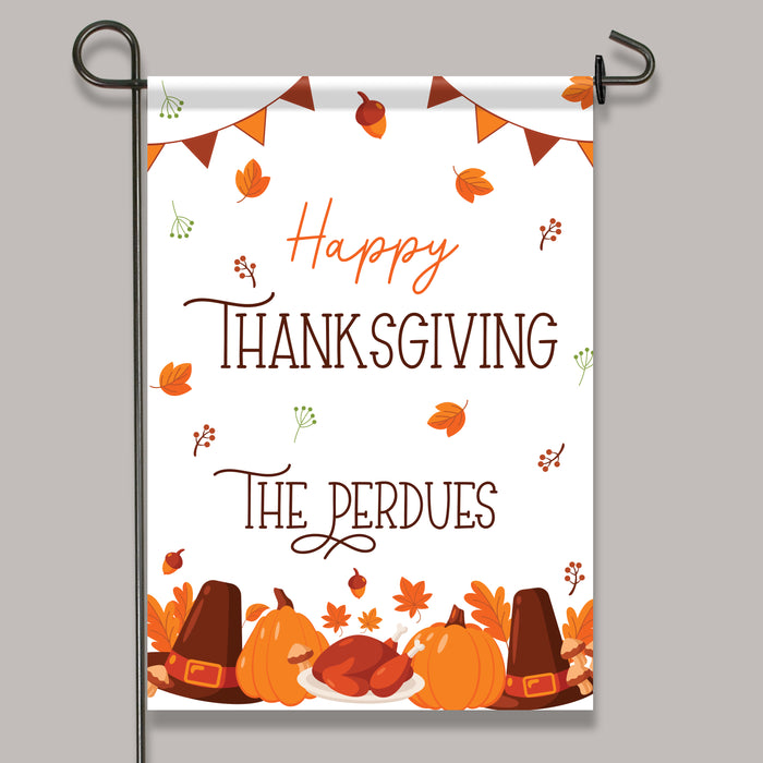 Personalized Happy Thanksgiving Garden Flag