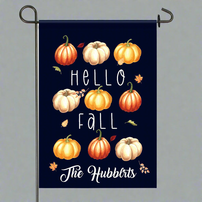 Personalized Autumn Hello Fall Welcome Flag