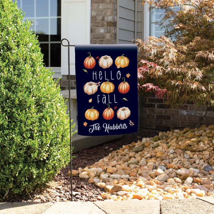 Personalized Autumn Hello Fall Welcome Flag